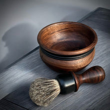 Load image into Gallery viewer, Custom Claro Walnut Shave Bowl and Brush Set
