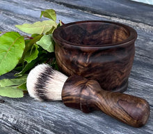 Load image into Gallery viewer, Claro Walnut Shave Bowl and Brush Set
